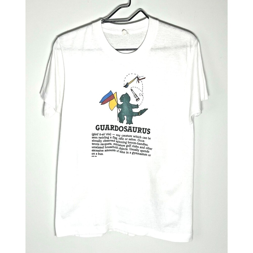 1988 WGI Guardosaurus Color Guard Single Stitch White S/S Shirt Small BOA DCI